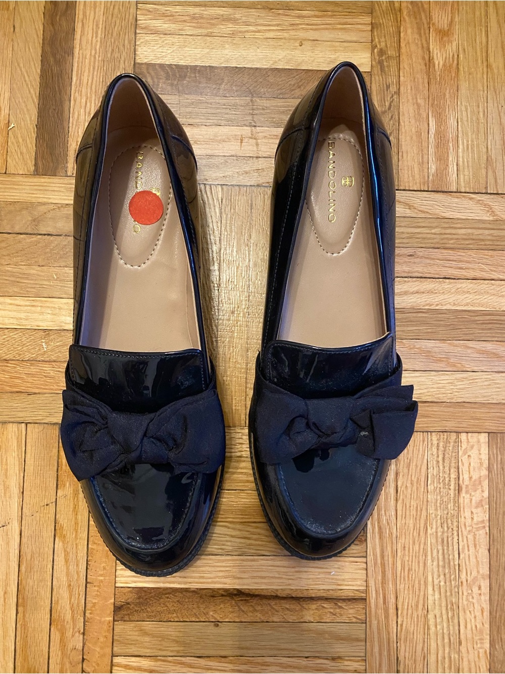 Bandolino Black Patent Bow Loafers